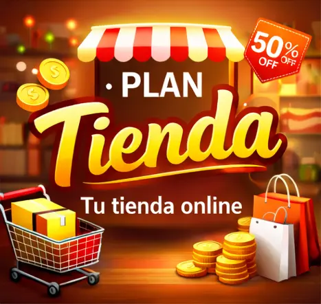 Plan Tienda con ecommerce integrado para vender productos online y recibir pagos desde la web